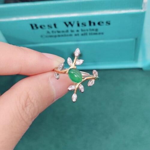 Luxury Vintage Geometric Rings Inlay Oval Green Zircon Adjustable Jewelry For Women Wedding Engagement Anniversary Party Gift