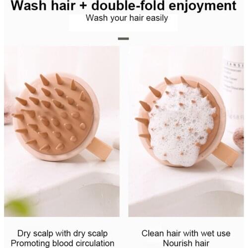 Bath Brushes Wet Dry Hair Scalp Massager Brush With Soft Silicone Bristles Shampoo Brush Bathroom Accessories Bath Cleaning Hair