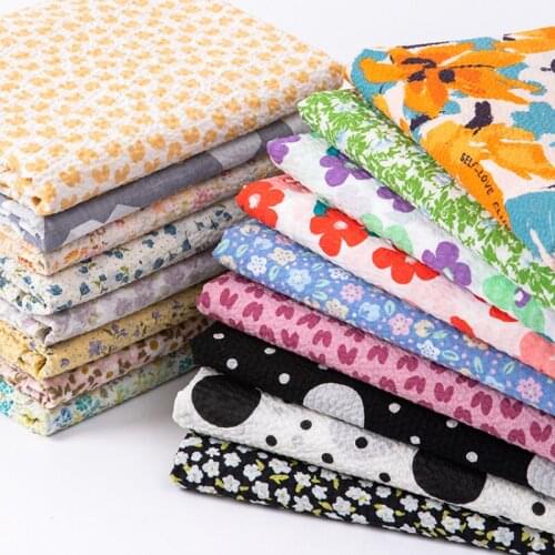 Width 51'' Fashion Simple Soft Breathable Printed Cotton Fabric By The Half Yard For Shirt Dress Material