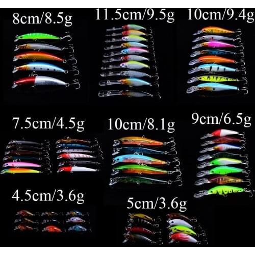 Mixed 8 Models pesca Isca Artificial Professional Crankbait Minnow Wobblers bass carp Fishing Tackle With 3D Eyes