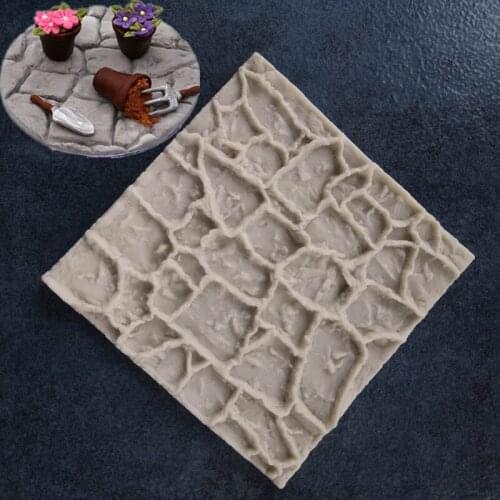 Ancient Stone Brick Wall Pattern Fondant Cake Mould Antique Stone Brick Wall Pattern Fondant Cake Decorating Tools A1323