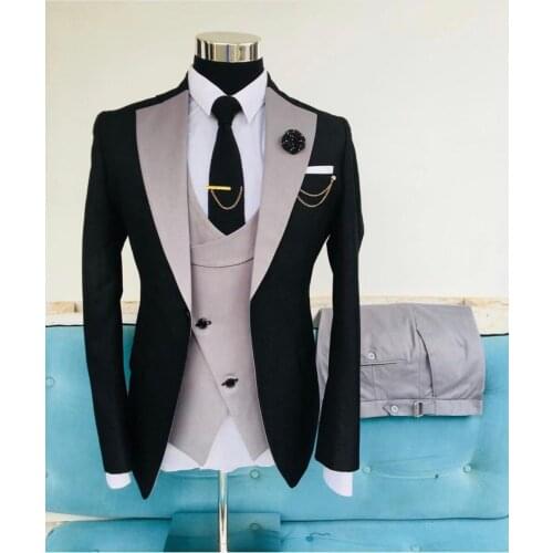 SZMANLIZI 2020 New Arrival Formal Slim Fit One Button Groomsmen Notch Lapel Groom Tuxedos Men Suits Wedding/Prom Best Man Blazer