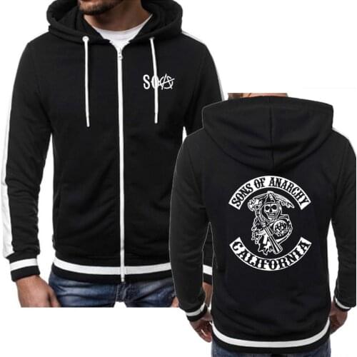 Spring Autumn New Mens Hoodies New Fashion Skull printing Men Sportswear Zipper Hoodies Male Casual Sweatshirt Mens Hoody