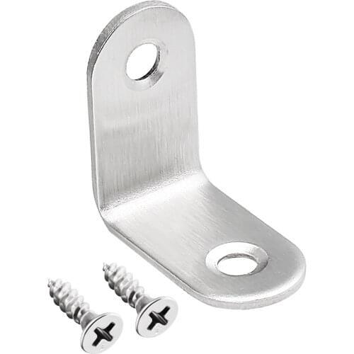 Uxcell Corner Brace Angle Bracket Fastener L Shape 30mmx30mmx15mm Stainless Steel for Fasten Desks, Chairs, Beds 8pcs