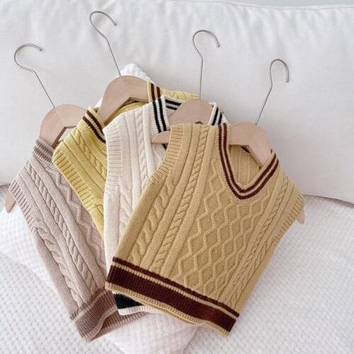 Spring kids V-neck vest baby pullover sweater boys girl vest baby girl fall clothes toddler girl fall clothes toddler cardigan