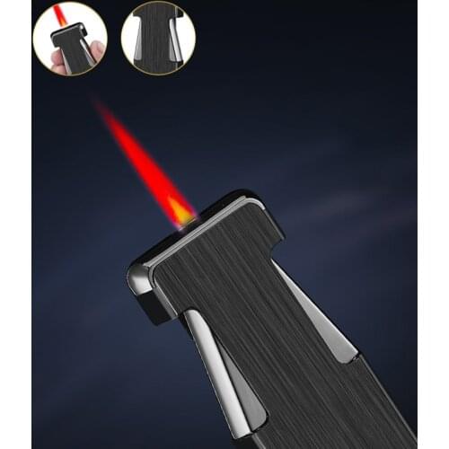 Jet Lighter Windproof Refillable Butane Gas Red Flame Torch Lighter Portable Metal Lighter Mens Gadgets