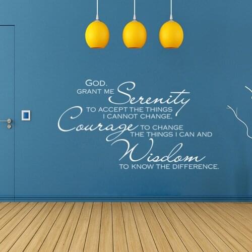 Stickers Serenity Prayer Vinyl Wall Decal God Grant Me Home Decor Poster 38 cm x 69 cm