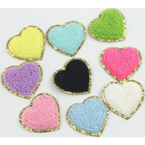 Heart Seuqins Towel Embroidered Sew On Patches For Clothing Bags Jacket Iron On Applique DIY Repair Decoration Accessories Nice