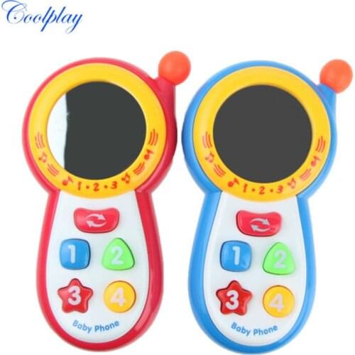 Mirror Cartoon Electronic Mobile Phone Toy with Music Sound Smart Phone Cellphone Early Education Musical Toys Children Gifts