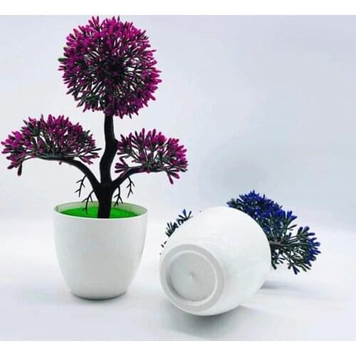 1 Set Artificial Plant Simulated Tree Planter with Pot Fortune Tree Holiday Gift Plastic Decorating for Windowsill
