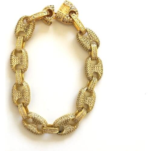 10 mm Cubic Zircon Cuban Chain Bracelet Hip-hop Jewelry