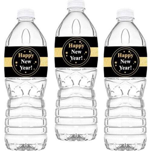 10pcs Happy New Year 2022 Paper Water Bottle Stickers Party Baking Seal Labels Home Gifts Package Decoration Sticker supplies