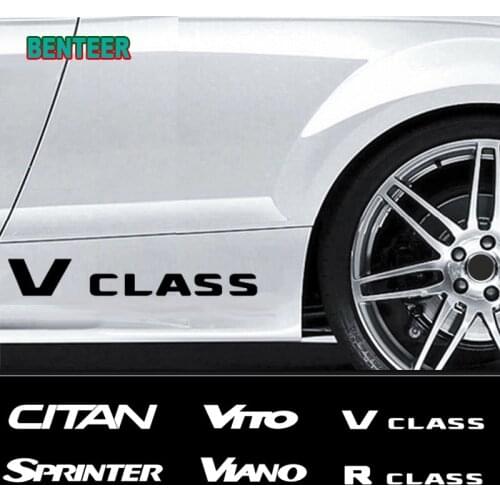 2pcs Reflective Car body sticker For Mercedes benz AMG VITO CITAN SPRINTER V-CLASS W124 W204 W205 W108 W213 C200 etc