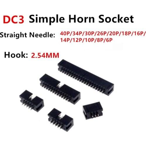 20pcs Ox Horn Plug JTAG Socket Connector DC3-6/8/10/12/14/16/18/20/24/26/30/34/40/50/60/64P 2.5mm