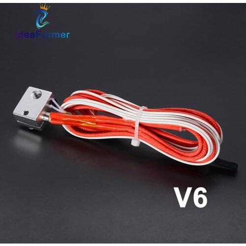 V6 J-head Hot end Heating Aluminum Block+Thermistor with 2 Pin DuPont Terminal+12V/24V 40W Ceramic Heater For 3D Printer Parts