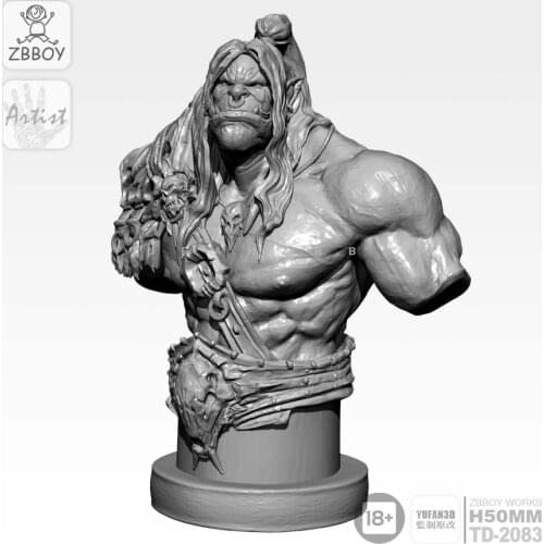 50mm Resin Kits High-precision orc half body resin model self-assembled TD-2083