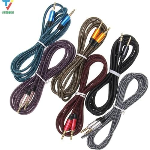 500pcs/lot 3.5 Jack Aux Cable 3.5mm Car Fishnet Audio Cable 1.8M Gold Plated Jack Male To Male Speaker Cables for Phone Speaker