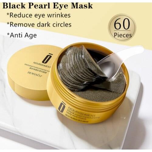 60Pcs Black Pearl Collagen Gold Eye Mask Anti-Aging Remove Dark Circles Acne Beauty Patches for Eye Skin Care Korean Cosmetics