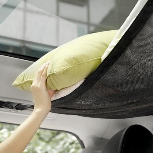 Car Multiuse Tools Storage Bag Ceiling Net Pocket Adjustable Interior Pocket For Long Trip Organizer Car Tool Travel Accessories