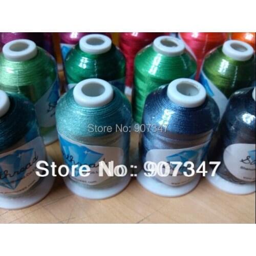 Free shipping Brother assorted colors polyester embroidery machine thread - 1000m/mini-king spool polyester filament thread/yarn