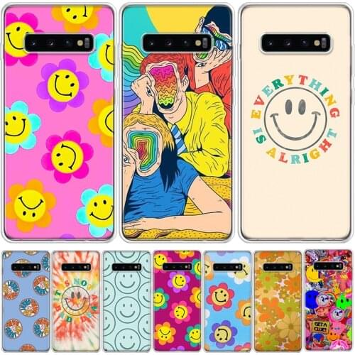 Smiley Flowers Phone Case For Samsung GalaxyA90 A71 A70 A51 A50 A41 A40 A30 A21 A10 A9 A8 A7 A6Plus M30S A20E A01 A10S A20S Cove