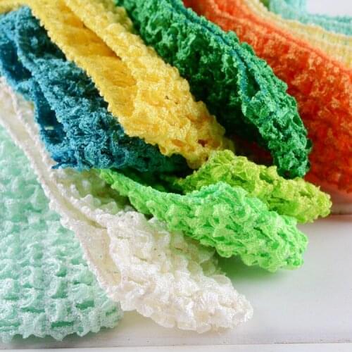 1.5inch 4cm Colorful Elastic Stretchy Knitted Crochet Ribbon DIY Baby Girl Headband Headwear Hair Bands Handmade Crafts Supplies