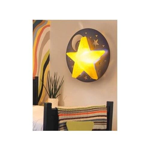 Children and girls princess room warm energy stars bedside wall lamp boy bedroom creative personality cartoon wall lamp