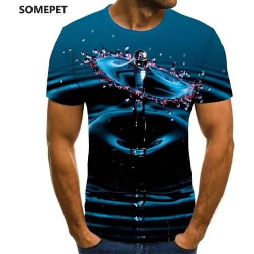 2020 new mens 3dt-shirt printed T-shirt cartoon shirt mens summer water drop jacket mens T-shirt casual street wear 6XL