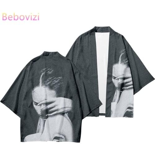 Dark Gothic Clothes Plus Size 5XL 4XL 6XL Fashion Japanese Kimono Sets Beach Harajuku Men Women Cardigan Haori Asian Pant Suit
