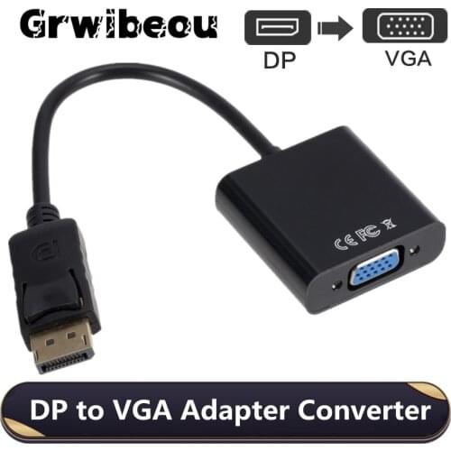 Grwibeou DisplayPort Display Port DP to VGA Adapter Cable Male to Female Converter for PC Computer Laptop HDTV Monitor Projector