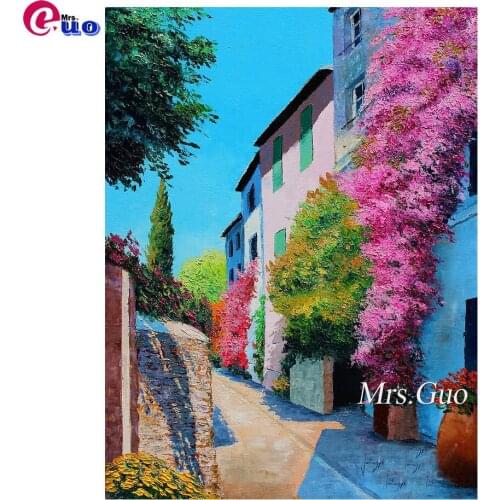 Full Square Round Drill 5D DIY Diamond Painting Abstract European Old Town Landscape Embroidery Cross Stitch Mosaic Diamond Art