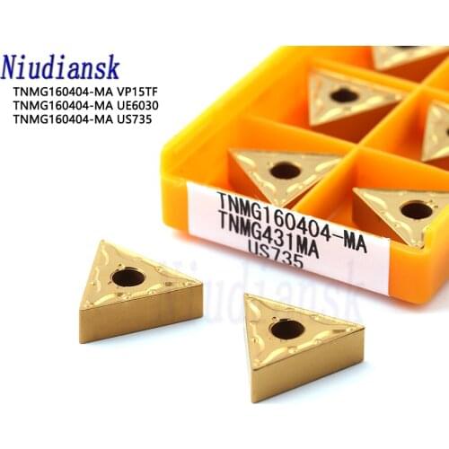 10PCS Carbide insert TNMG160404 MA VP15TF UE6020 US735 External Turning Tools TNMG 160404 MA turning insert CNC lathe tool