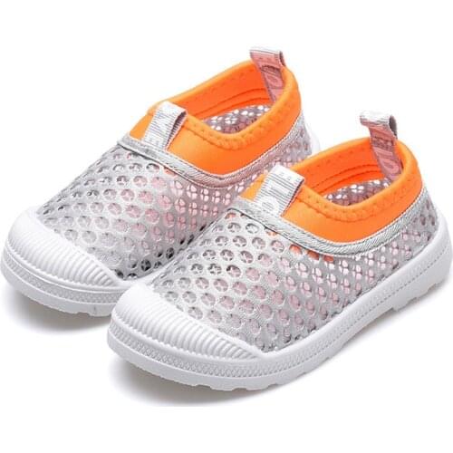 Shoes Children Kids Summer Shoes Air Mesh Net Breathable Fabric Soft Candy Sneakers For Toddlers Boys Girls Slip-on 21-30