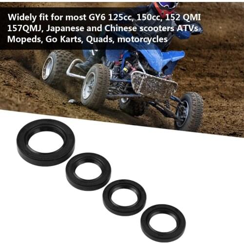 Oil Seal 4 Pcs Engine Crankshaft Gear Crank Case Oil Seal for most GY6 125cc 150cc 152 QMI 157QMJ Japanese and Chinese ATV Quads
