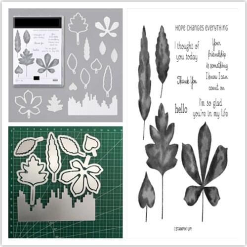 Christmas Love Of Leaves Metal Cutting Dies and Stamps Stencils Scrapbooking Photo Album Card Paper Embossing Craft DIY Die Cut