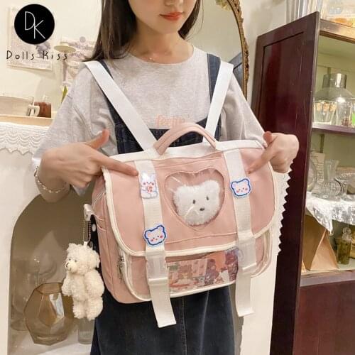 Girl Cute 3 Ways Backpacks for Women Waterproof Cartoon School Bags for Teenagers Female Harajuku Backpack Ladies Ruckpack New