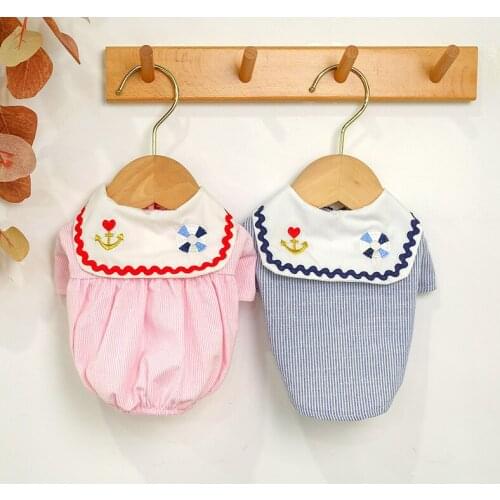 Dog Clothes for Small Dogs Pet Shirts Pet Dog Cat Dress Teddy Cat Costume Striped Casual Shirt