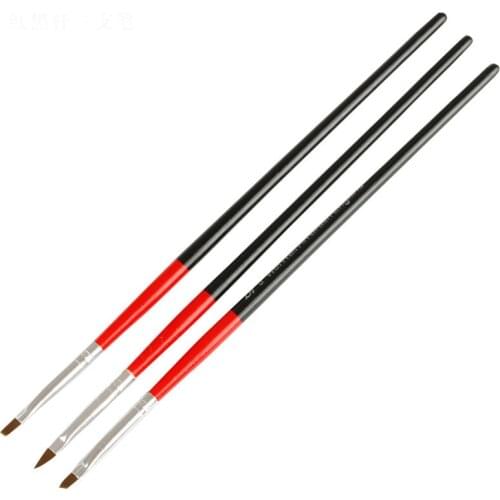 Wholesale 200sets Excellent 3pcs/set Nail Art brushes Gel Polish Design Painting Pen Black+Red Handle Dotting Free DHL Shipping