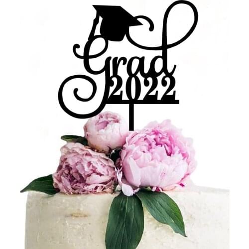 Congrats 2022 2023 2024 Grad Cake Topper Black Mirror Gold Class Of 2022 Cake Topper For College Graduate High School Graduation