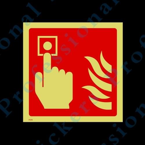 Fire Alarm Call Point Photoluminescent - All Materials (FE19) Waterproof Vinyl stickers for car Motos