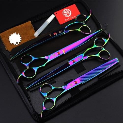 8.0 inch Professional Premium Sharp Edge Dog PET GROOMING SCISSORS SHEARS 8Cutting 8Curved*2 7.5Thinning scissors CWSJ-009