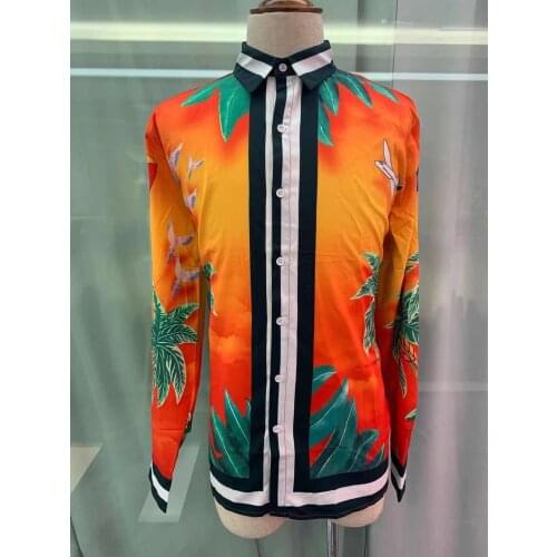 QW40851 Fashion Mens Shirts 2021 Runway Luxury famous Brand European Design party style Mens Clothing