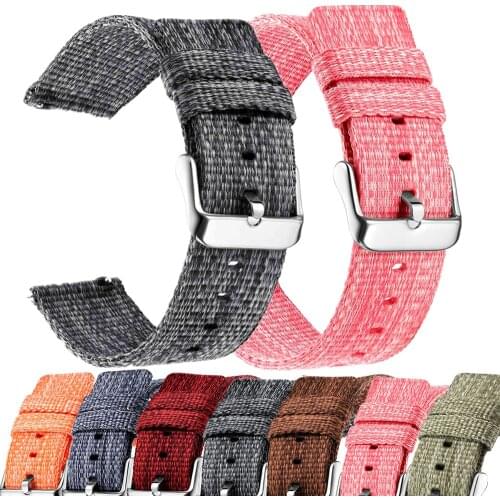 Replacement Watchbands Nylon Strap 18mm 20mm 22mm For Samsung Galaxy Watch 42mm Universal Watchband Bracelet Accessories Straps