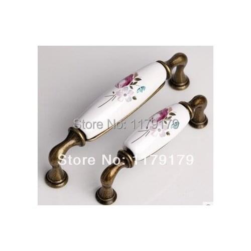 96mm bronze kitchen cabinet pull handle black silver dresser cupboard handle pull ceramic drawer knob furniture decorate handle