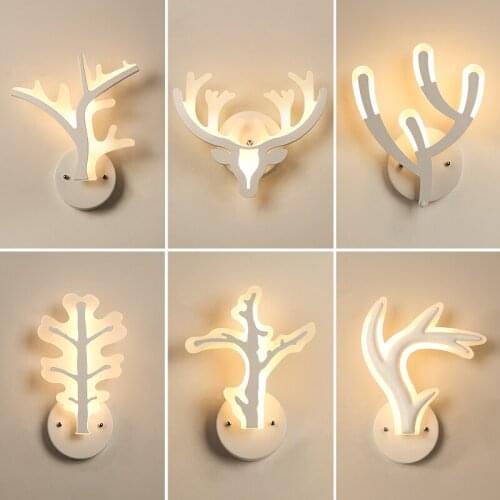 Nordic led simple creative personality bedroom bedside living room corridor balcony art decorative wall lamp