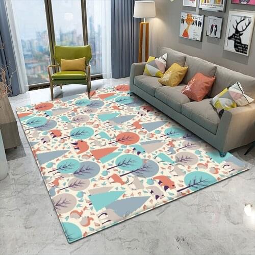 Alfombra 2021 Non-Slip Carpet Bedroom Living Room Decor Rectangle Carpet Fresh and Simple Style Pattern Flannel Carpet Alfombra