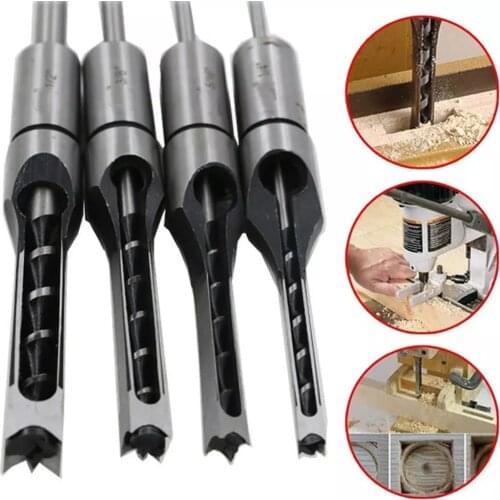 6.4/8/9.5/12.7mm HSS Square Hole Drill Bit Auger Bit Steel Mortising Drilling Craving Woodworking Tools
