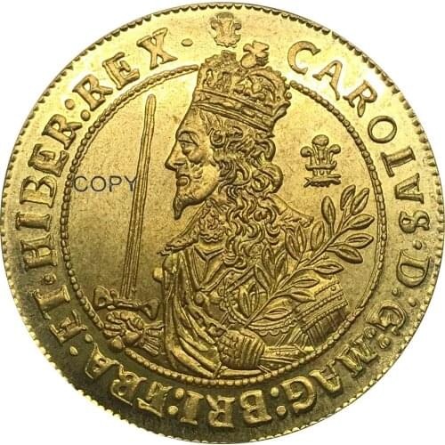 Great Britain Triple Unite 1644 King Charles I of England Brass Meltal Copy Coins