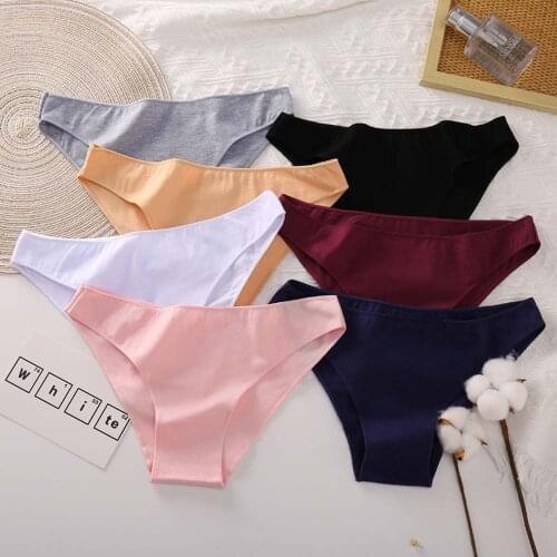 Cotton Underwear Women Comfortable Panties Ladies Plus Size Underpants Solid Color Briefs Female Lingerie