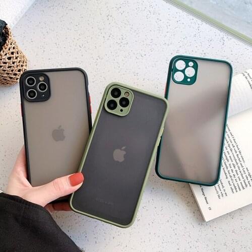 Camera Protection Bumper Phone Cases For iPhone 11 12 11Pro Max XR XS Max X 8 7 6S Plus Matte Translucent Shockproof Back Cover